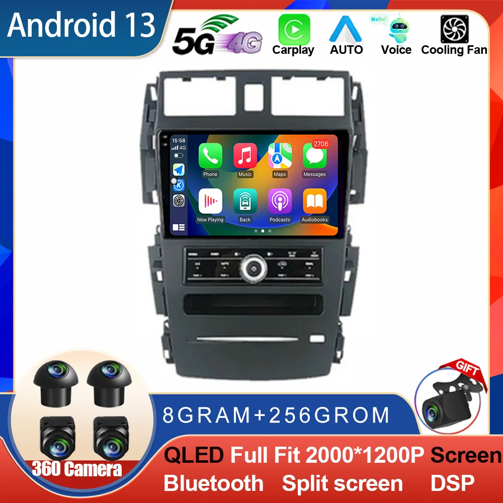 

Android 13 For Nissan Teana J31 2003 2004 2005 2006 2007 2008 Car Radio Stereo Multimedia Player GPS Navigation Carplay Auto DSP