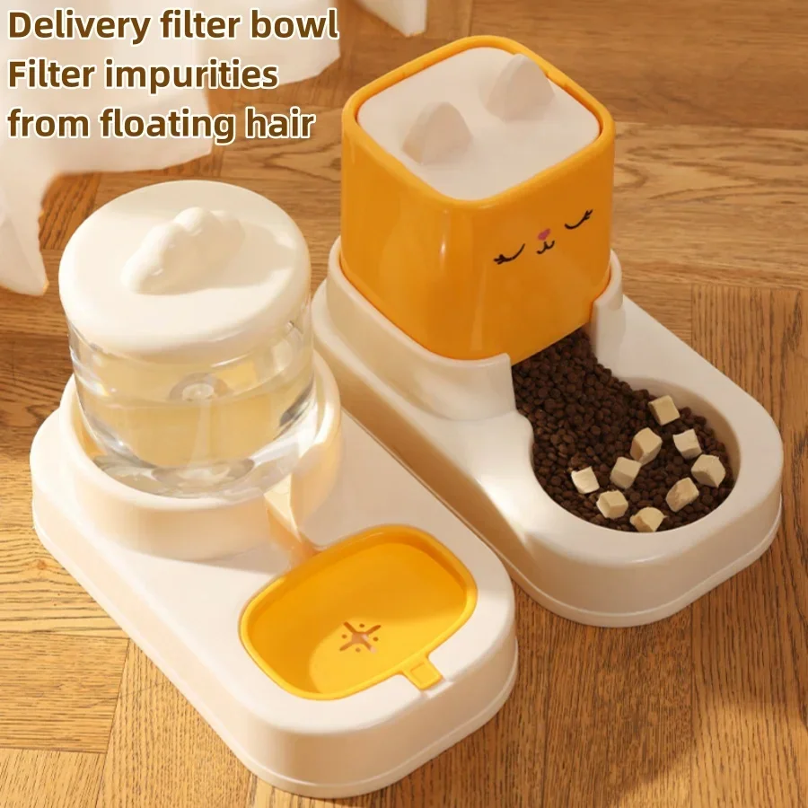 

Brand Pet Cat Automatic Drinking Water Feeder Large Capacity Water Dispenser Dry Wet Separation Food Container Cat Dog Bowl