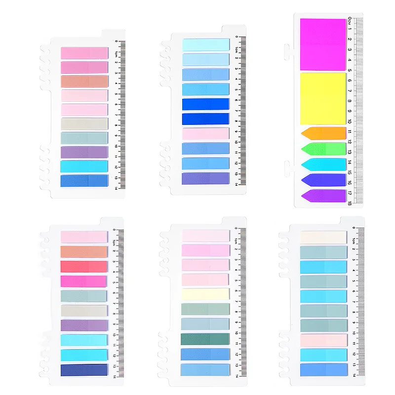 Morandi Semi-Transparent Index Stickers Custom Student Study Key Point Marking Classification Labels PET Sticky Notes