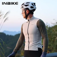 INBIKE-Camiseta de ciclismo para hombre, ajustada, de manga larga, de lana, térmica, con cremallera completa, para invierno, clima frío
