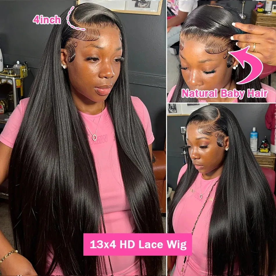 230 Density 13x6 Bone Straight Hd Lace Front Wig 28 36Inch 13x4 Lace Frontal Human Hair Wigs For Women Vitenamese Hair Wigs image 2