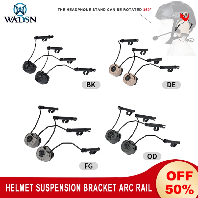 Tactical Helmet Bracket C1C2headset Retrofit Accessories 360 ° Rotation Quick Installation ARCRail Suspension Brackets Removable