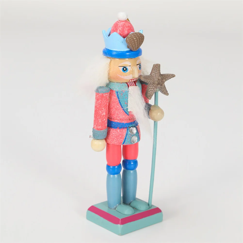 

3pcs Wooden Nutcracker Soldier Decor Nautical Style Holiday Desktop Ornament Festival Craft Home Decoration Figure