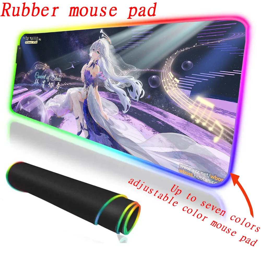 Honkai-Tapis de souris grand format Star Rail C.RGB, 1000x500, en caoutchouc, pour clavier d'ordinateur, rétro-4.2, bureau