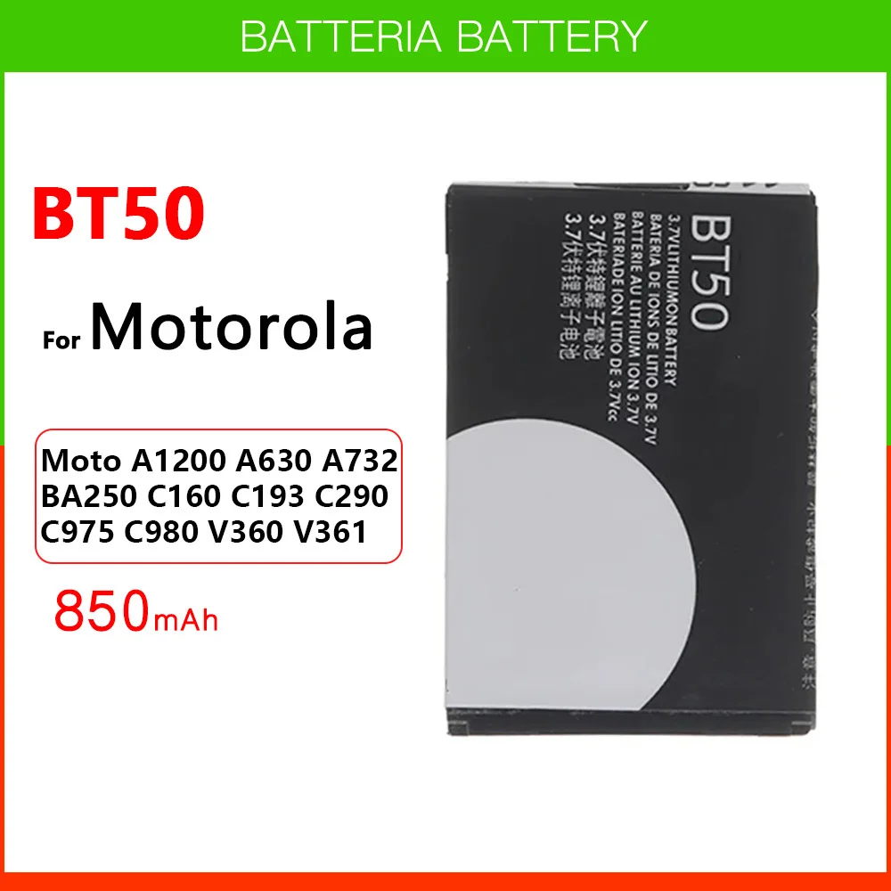 100% Original Genuine 3.7V BT50 BT51 BQ50 Battery For Motorola Moto A1200 A630 A732 BA250 C160 C193 C290 C975 C980 V360 V361