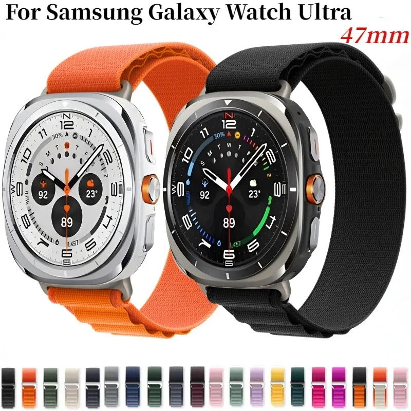 Alpine Nylon-Armband für Samsung Galaxy Watch 8-7 Ultra 47mm, komfortables Ersatzarmband für Galaxy 2025 Ultra Belt