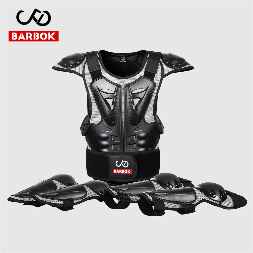 

BARBOK Youth Full Body Protector Vest Armor Kids Motocross Armor Jacket Chest Spine Protection Gear Elbow Shoulder Knee Guard