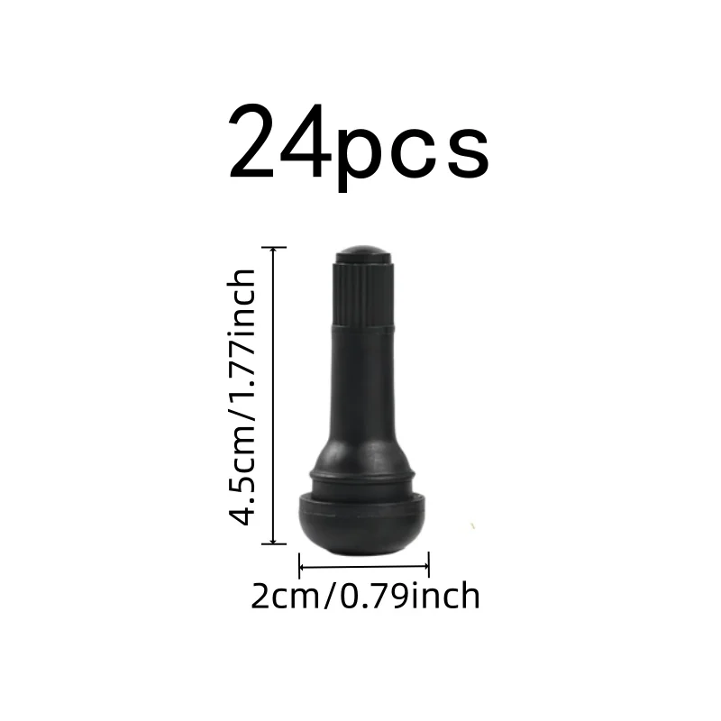 Snap-in Installation TR413 Tire Valves 24 pcs, perfect for Bike Tires, Airtight Seal, Multipurpose, Versatile