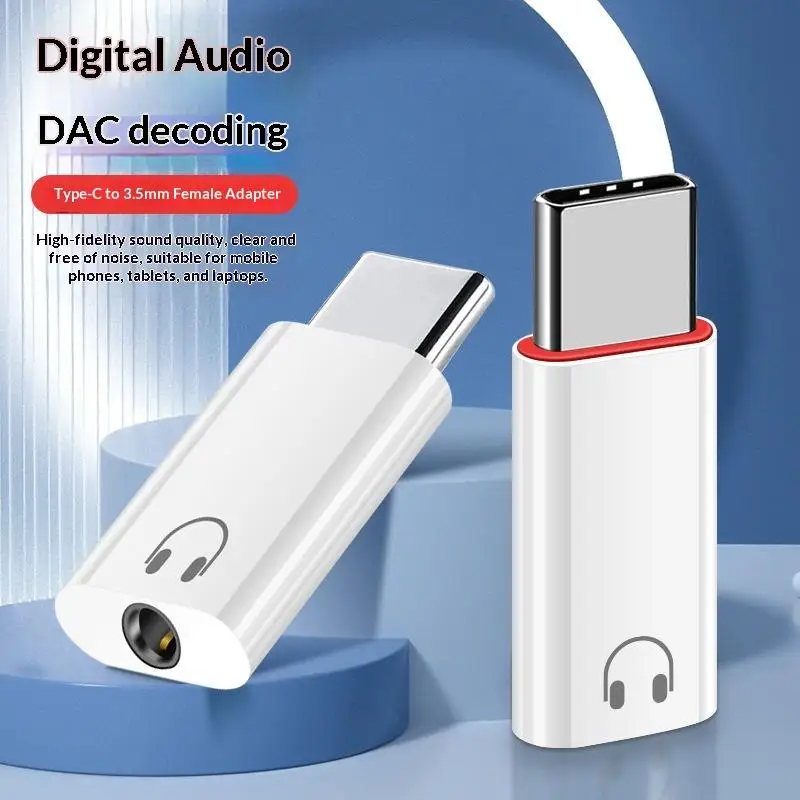 1/3/5Pcs Type-C Headphone Connector USB C To 3.5mm Earphone Adapter Audio Converter Jack For Phone 15