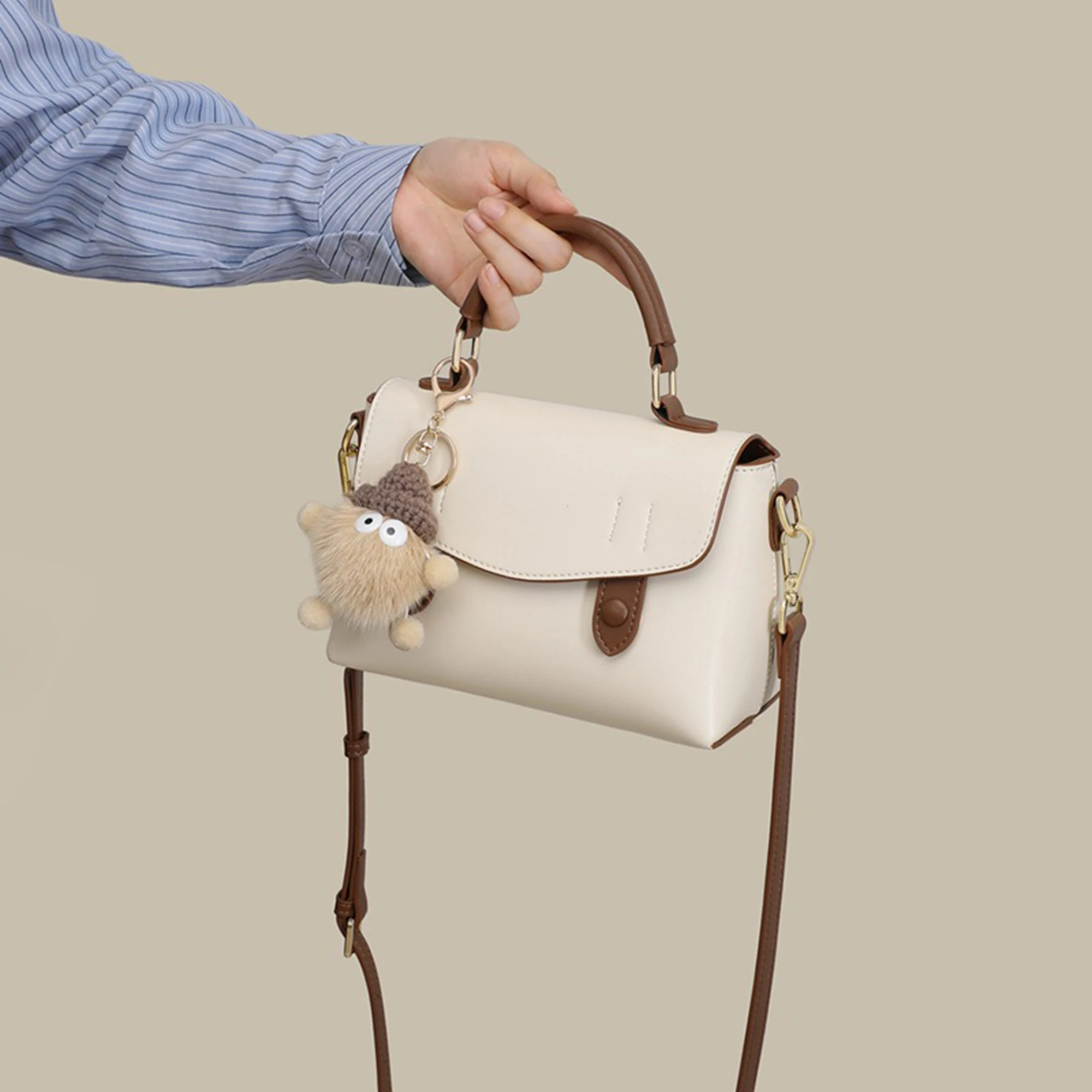 CKKUI Fashion Women's Top Handle Bag Genuine Leather Cowhide Color Block Crossbody Purse Autumn Winter Daily Commuting Handbags