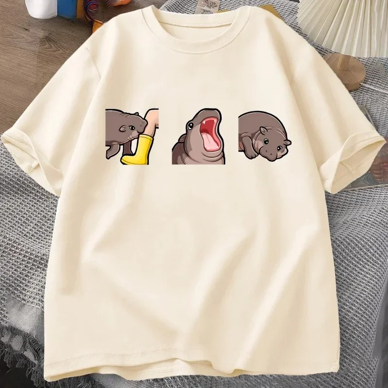 

Camiseta Moo Deng divertida de hipopótamo para bebécamisetas con estampado de Pygmy para bebé camisetas gráficas para