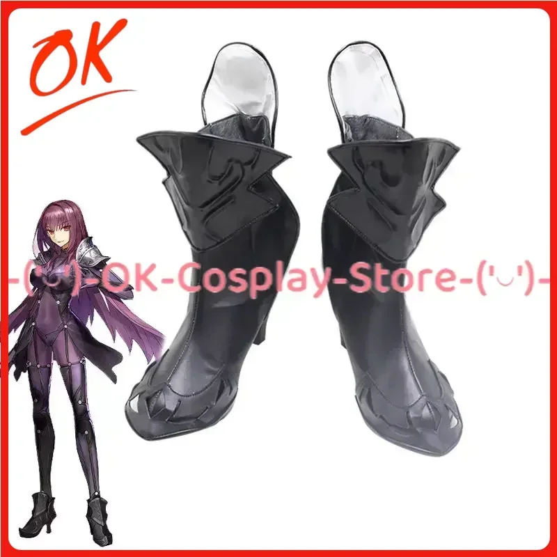 [Customized Size] Fate/Grand Order Scathach Cosplay Shoes Game Roleplay Costume Prop Halloween Carnival Party Boots PU Leather