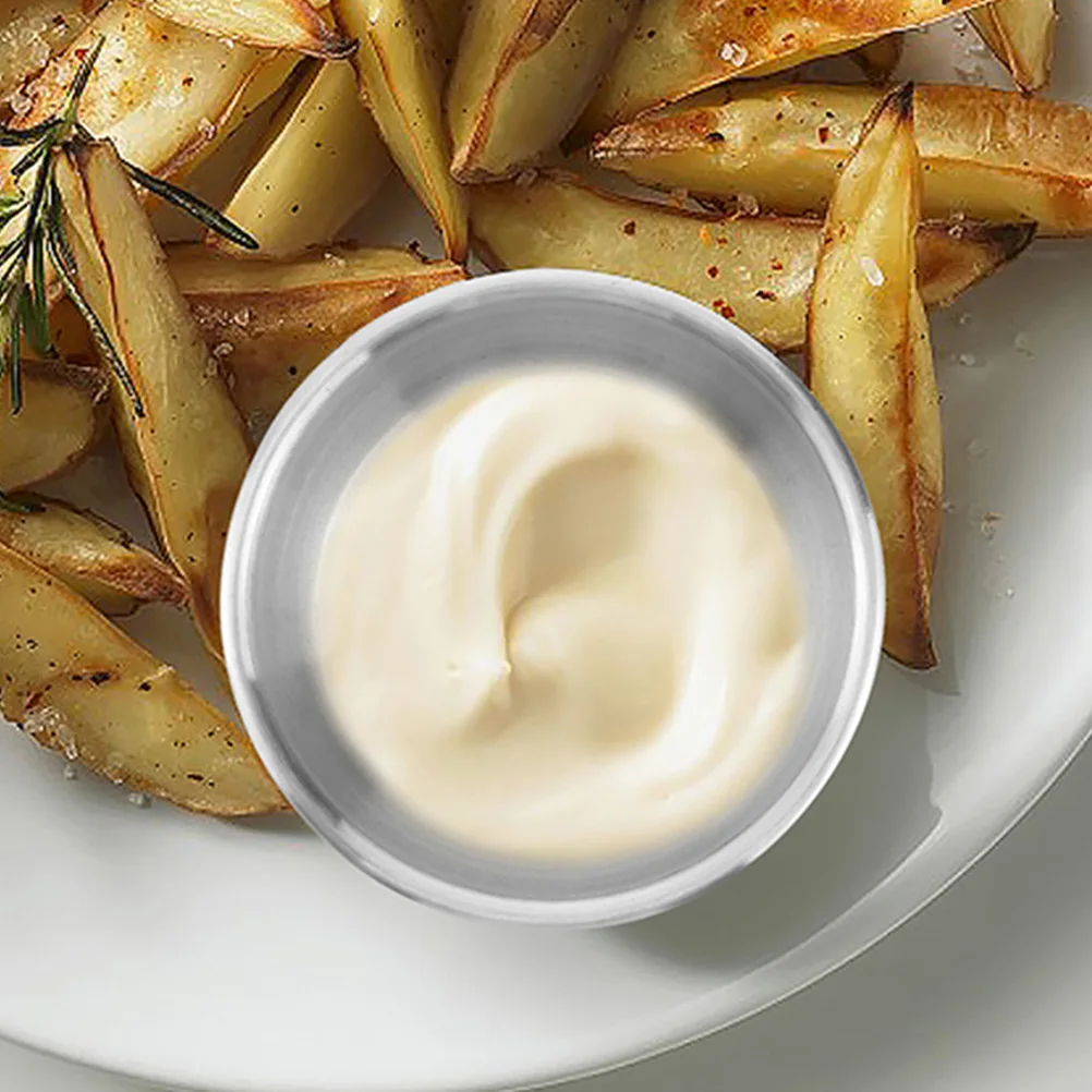 

15pcs Stainless Steel Dipping Bowls Small Condiment Sauce Cups Reusable Seasoning Containers For Restaurant Home Outdoor