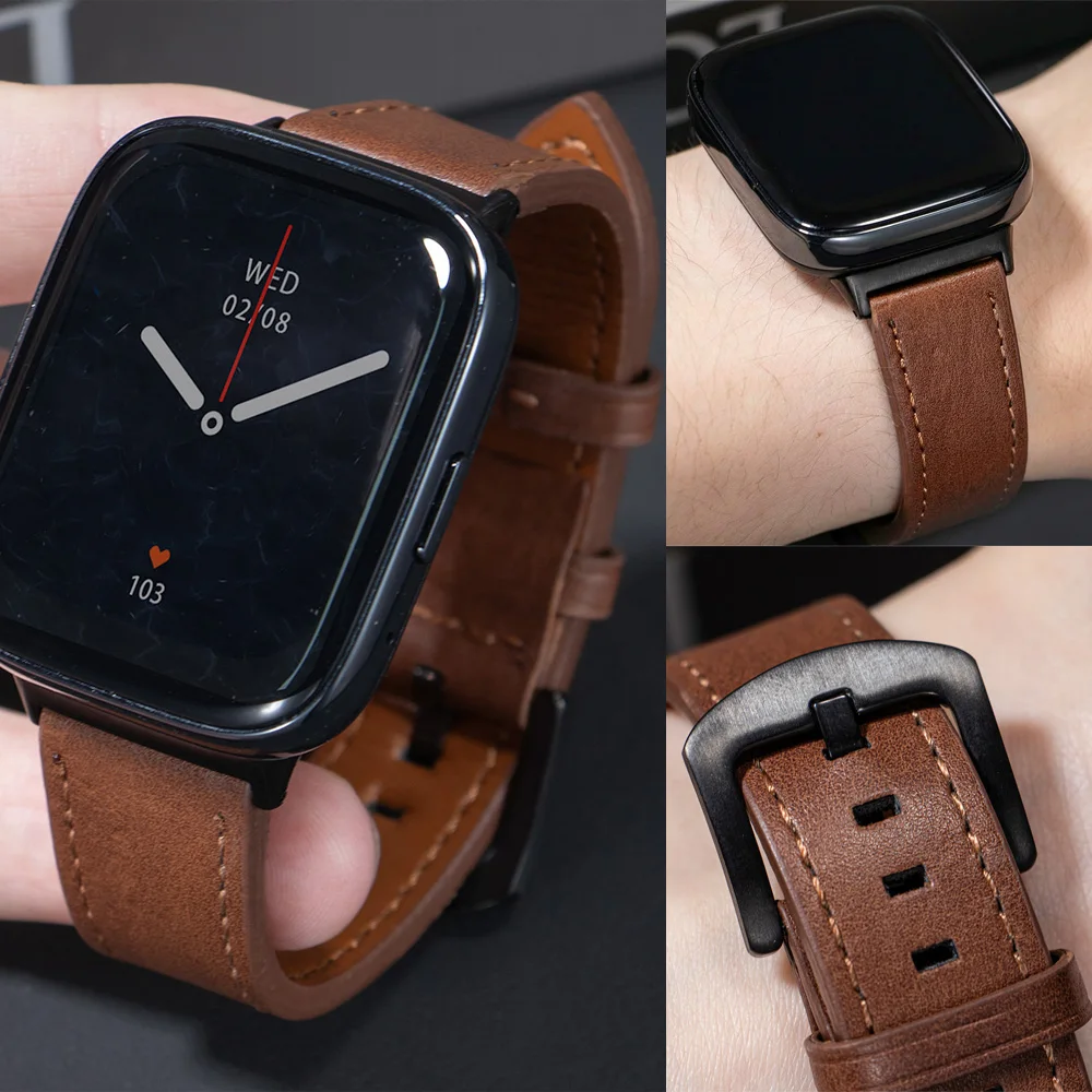 

Тонкий кожаный ремешок для Redmi Watch 3 Active, деловой сменный ремешок для Redmi Band 3 Lite, браслет для мужчин и женщин, аксессуары для часов