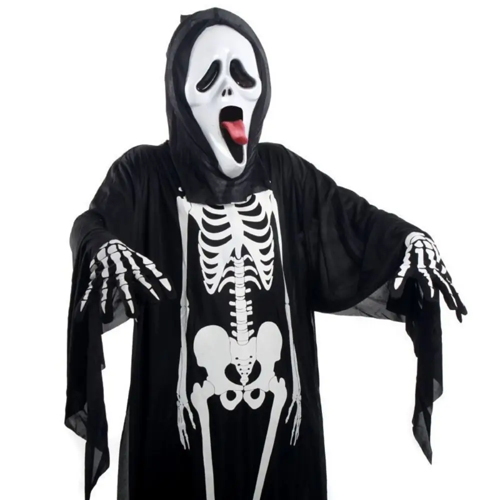 Ropa de esqueleto para niños con huesos creativos, guantes para cubrir la cabeza, disfraces de calavera, maquillaje de actuación, disfraces de Halloween, Club