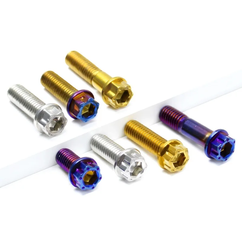 1pcs M6 M8 M10 304 Stainless Steel Vacuum Electroplating Inner And Outer Hexagonal Flange Screw for Auto Motorcycle Parts