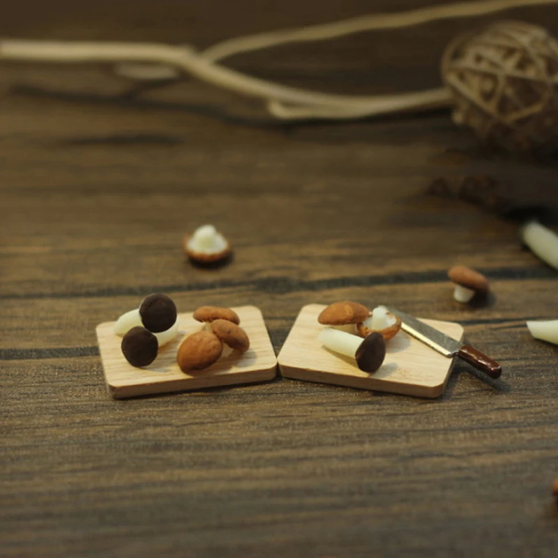 1:12 Dollhouse Miniture Kitchen Mushroom Knife Rest Mini utensili da cucina per barbie BJD Doll House accessori Toy