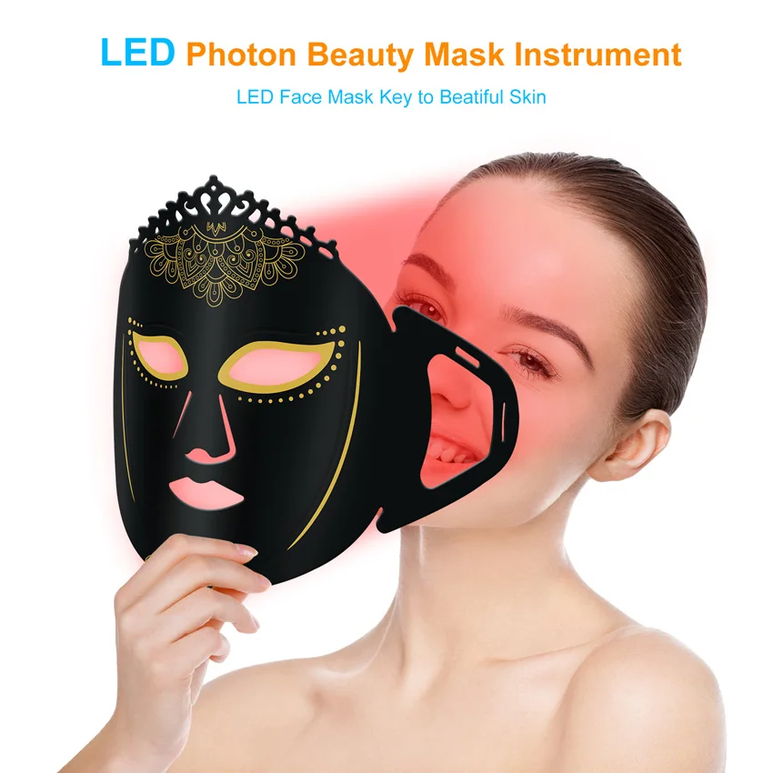 7 Colors 360pcs LED Photon Beauty Mask Soft Mask Silicone Light Therapy Anti Aging Skin Rejuvenation Brighten Skin Whitening