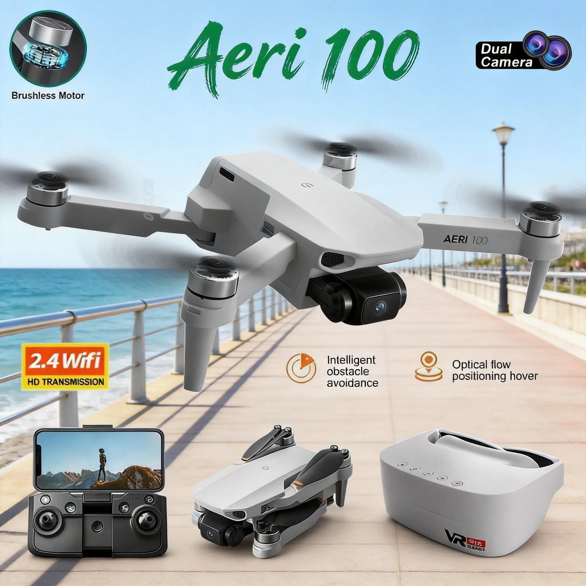 

Новый мини-дрон Aeri100: профессиональный квадрокоптер с HD-камерой, Wi-Fi FPV, VR, радиоуправлением, бесщеточным двигателем, складной, для аэрофотосъемки, игрушка-самолет