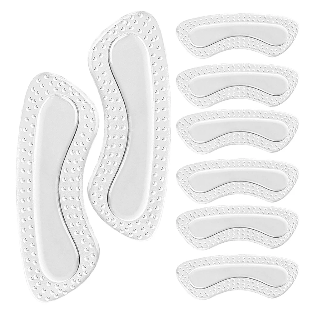 

4Pairs Transparent Heel Cushions Soft Silicone Inserts for High Heels Anti-Friction Slip Prevention Heel Pads for Shoes