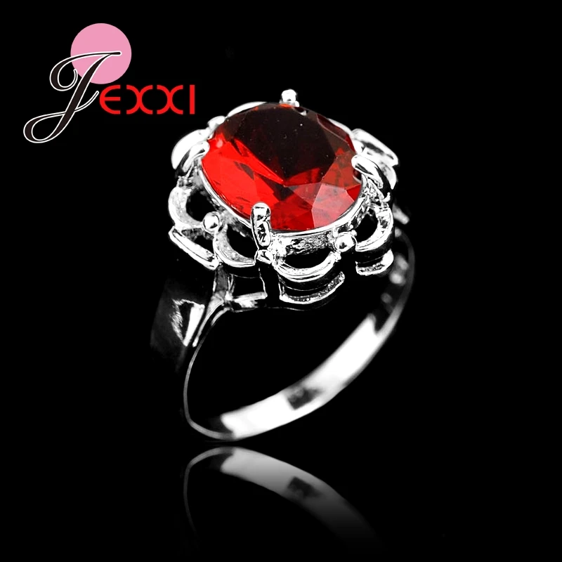 Fashion Rings Show Elegant Temperament Jewelry Womens Girls Colorful Crystal Ring 925 Sterling Silver Wedding Ring Retail