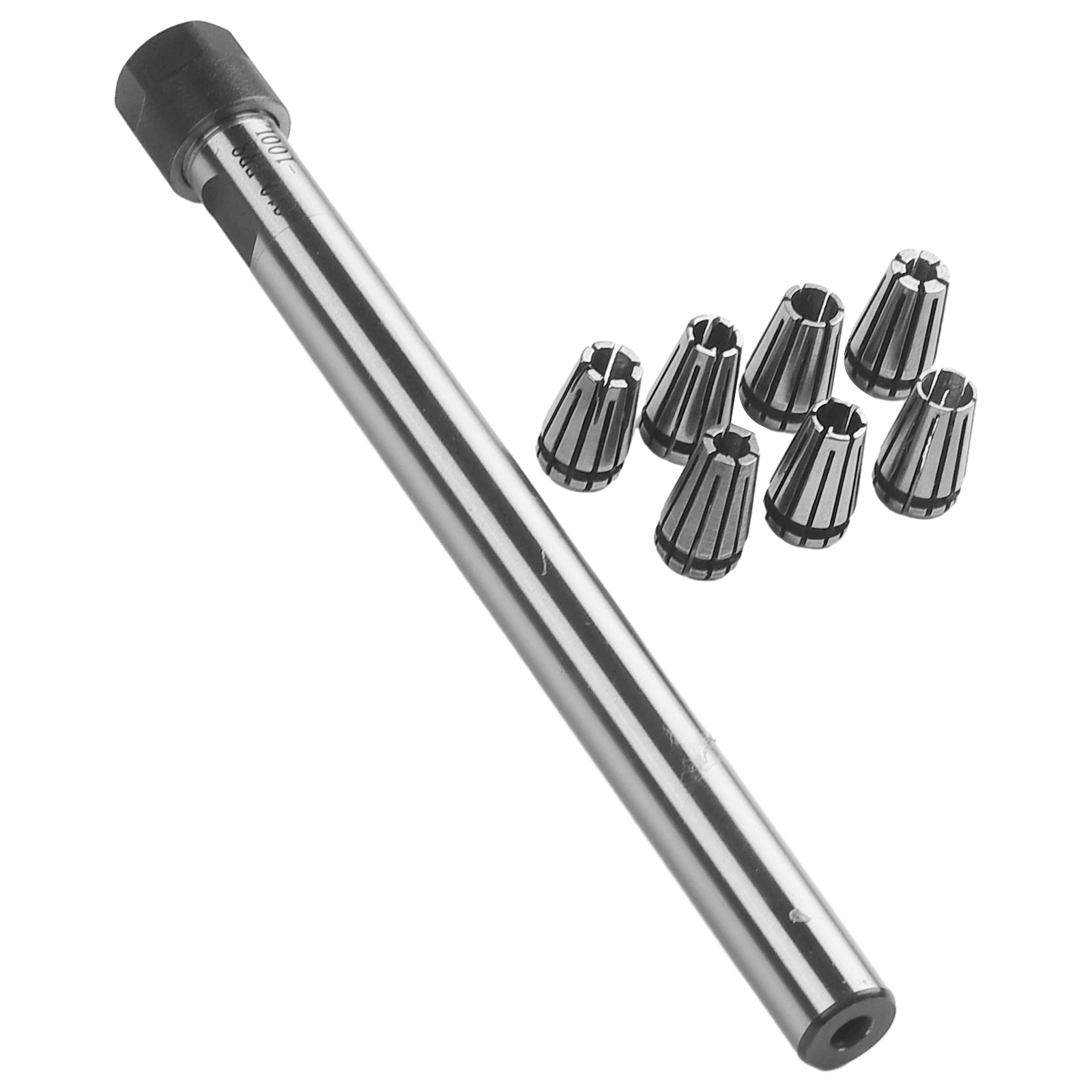 C10 ER8A 100L Collet Chuck Holder with 7 Pcs ER8 Collet Set for Milling Drilling Boring and Tapping Applications