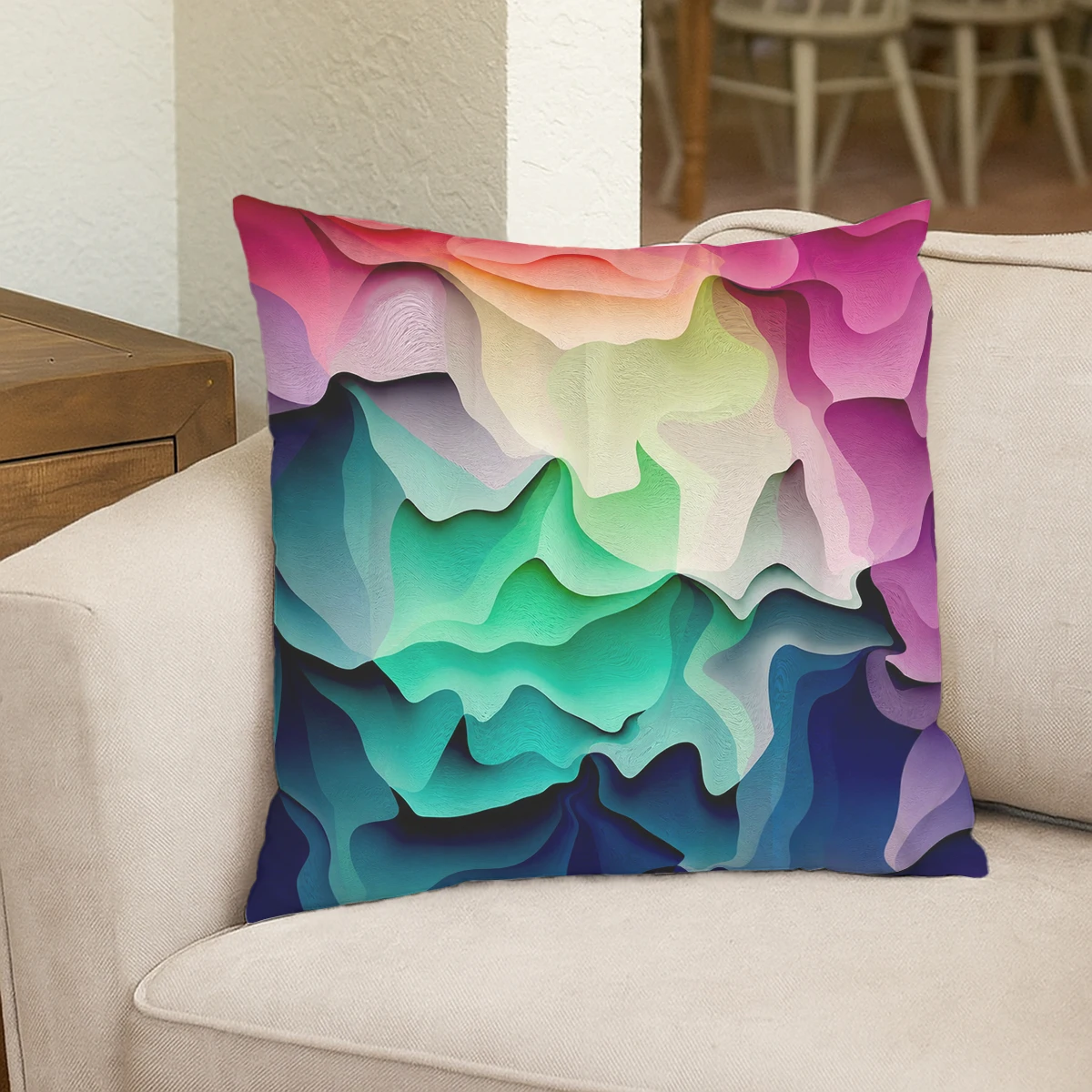 Underwater Sea Turtle Pattern Polyester Pillow Cover - 2D Printed Cushion Case for Home Sofa, Bedroom Decor (No Insert Included)