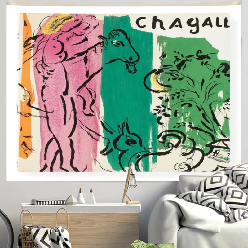 VIKAMA Abstract Animal Art Tapestry Aesthetic Wildlife Wall Hanging for Bedroom Living Room Dorm Boho Vintage Home Decor