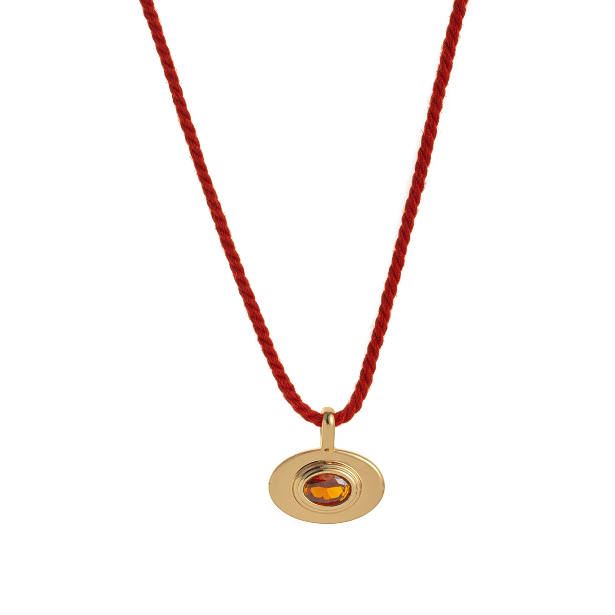 European and American corrosion horse eye zircon tricolor pendant necklace electroplated 18K real gold color