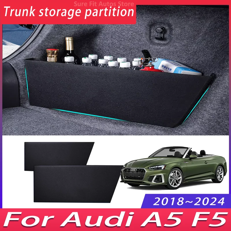 

Для Audi A5 F5 2018 ~ 2024 2020 MK2 автомобильная утолщенная перегородка для хранения багажника, многофункциональный ящик для хранения, аксессуары для салона автомобиля