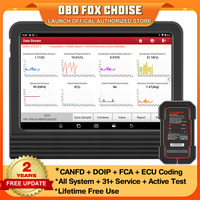 Launch X431 PRO V5.0 Automotive Diagnostic tools Full System ECU Coding Active test 37+ Service FCA CANFD DOIP OBD2 scanner
