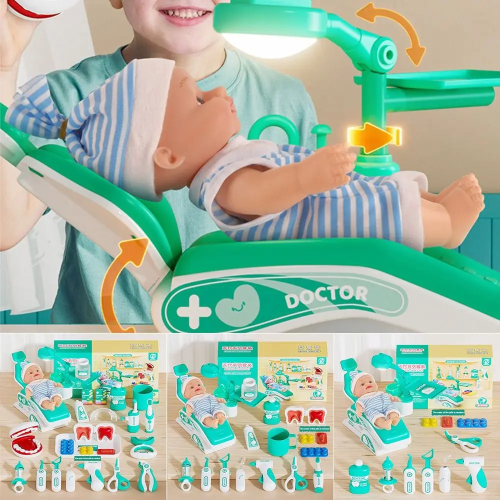 

New Plastic Doctor Toy Set Pretend Play Simulated Medical Kit Toy Play Gift Gifts Dentist Game Educational Play
