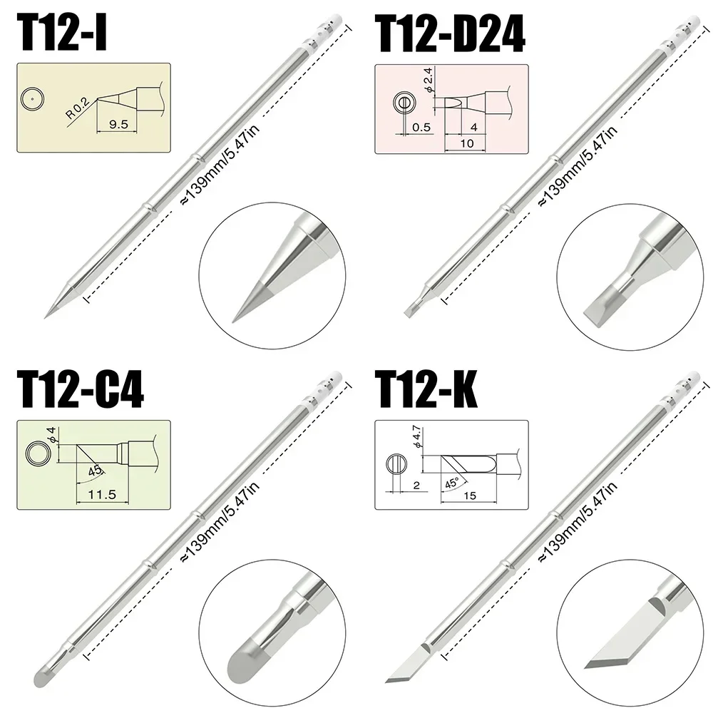 FMchip T12 Replacement Soldering Iron Tips for For Hakko fx951 T12-BCF1 ILS J02 Soldering Station Kits Welding Tools Accessories