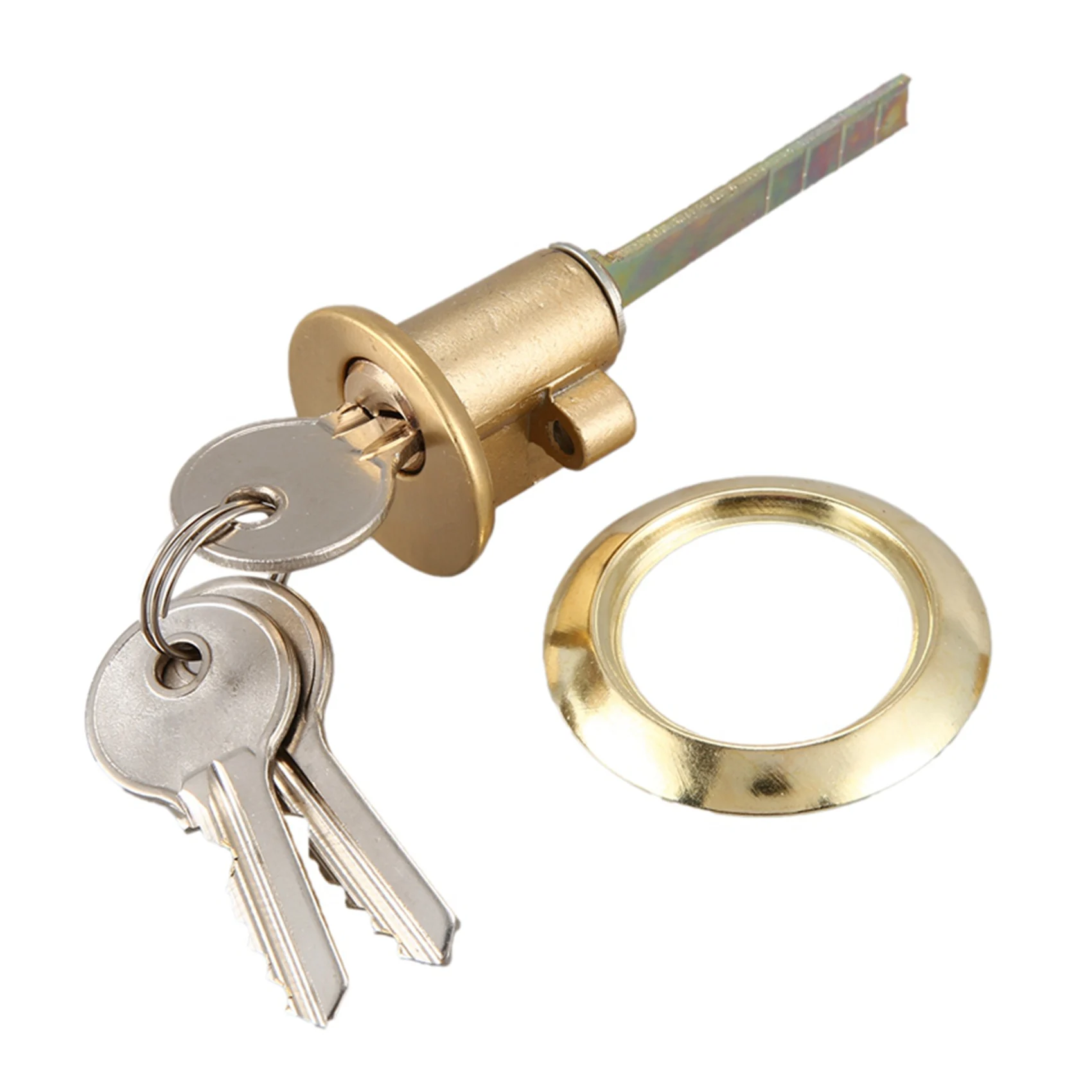 F-F 2X Zinc Cylinder Deadbolt Latch Lock For Night Gate Door Entrance,Gold Finish