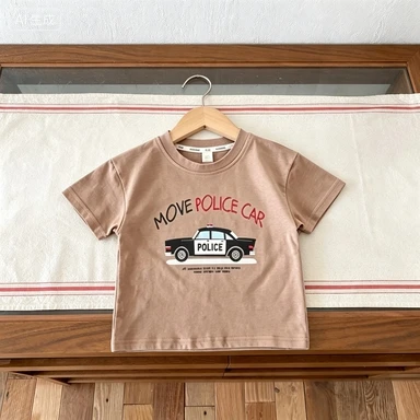 sports car fashion car pattern, casual cool short sleeved top suitable for daily wear in summer
