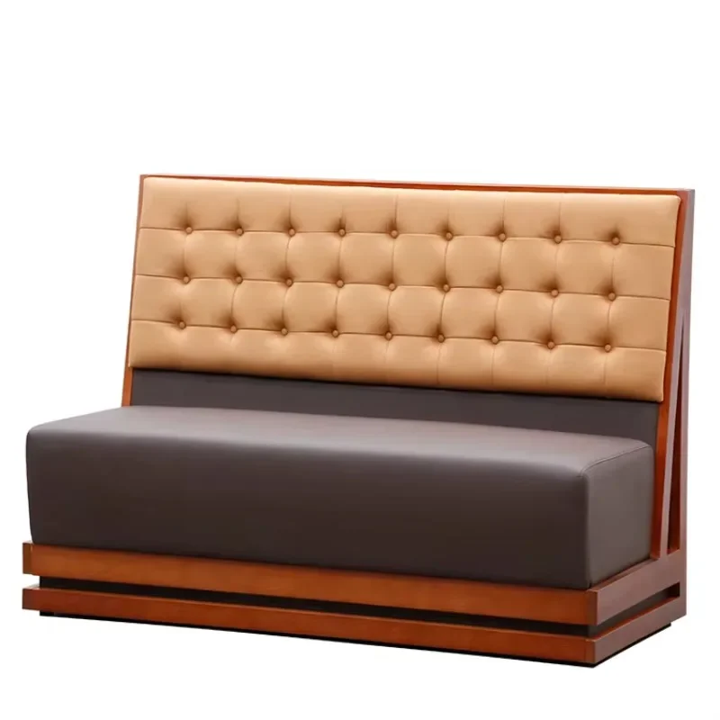 Cafe Bar Hotel and Office Lounge Leather Furniture Special Wooden Frame Edge Restaurant Furniture Seating Pavilion