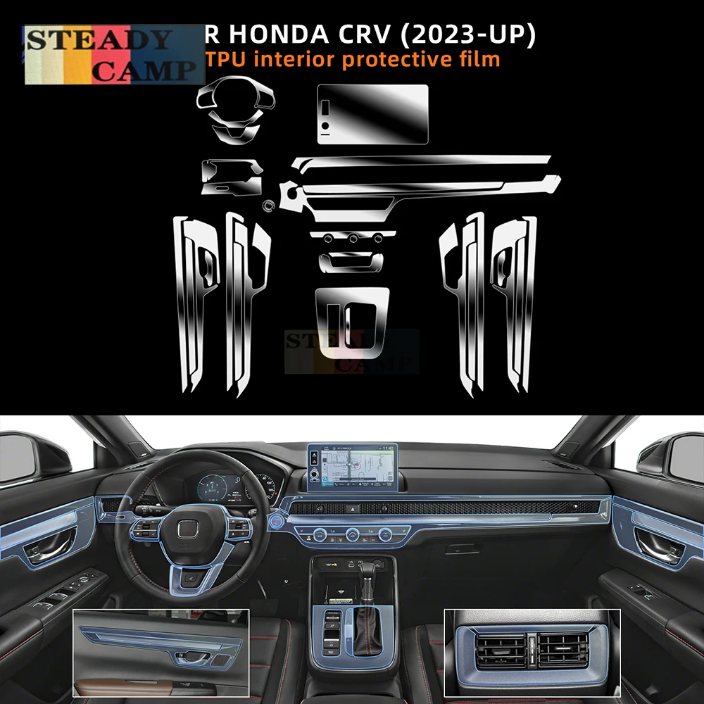 

Для Honda CRV CR-V 2024 2025 внутренняя защитная пленка от царапин, дверь автомобиля, центральная консоль, медиа-приборная панель, навигационная пленка из ТПУ