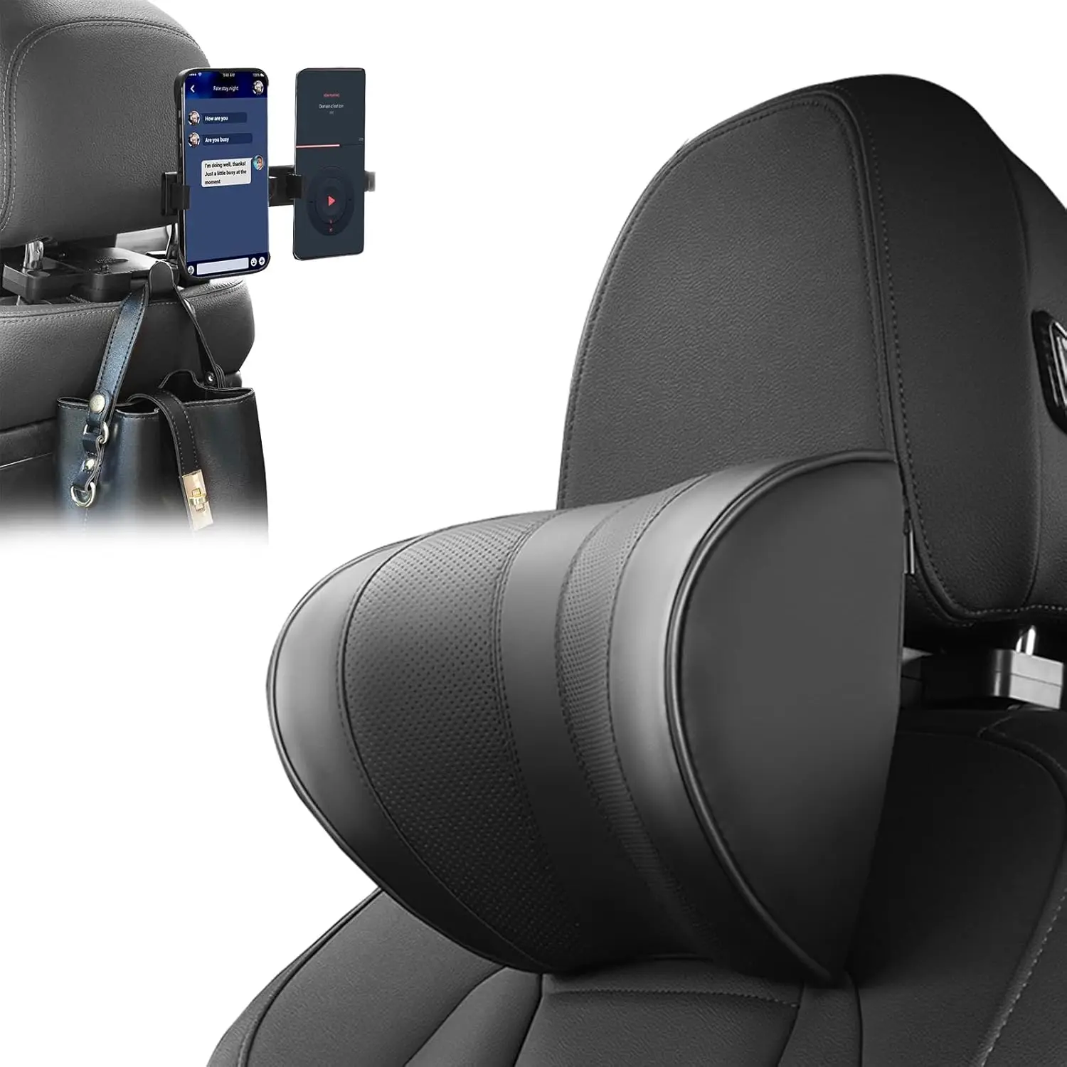 Adjustable Car Neck Support Pillow 3 Point Headrest Multi‑Angle Height Adjustable Car Seat Headrest Auto Interior Accessories
