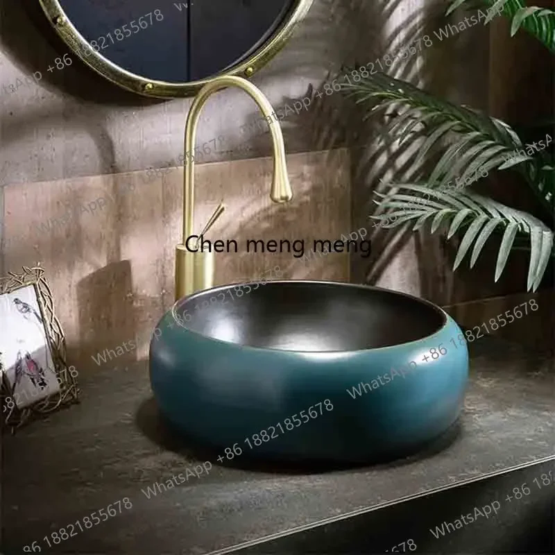 NQ52 Great discounts Balcony Retro Table Washbasin Single Basin Outdoor Garden Basin Home Bathroom Countertop Sink With Faucet D
