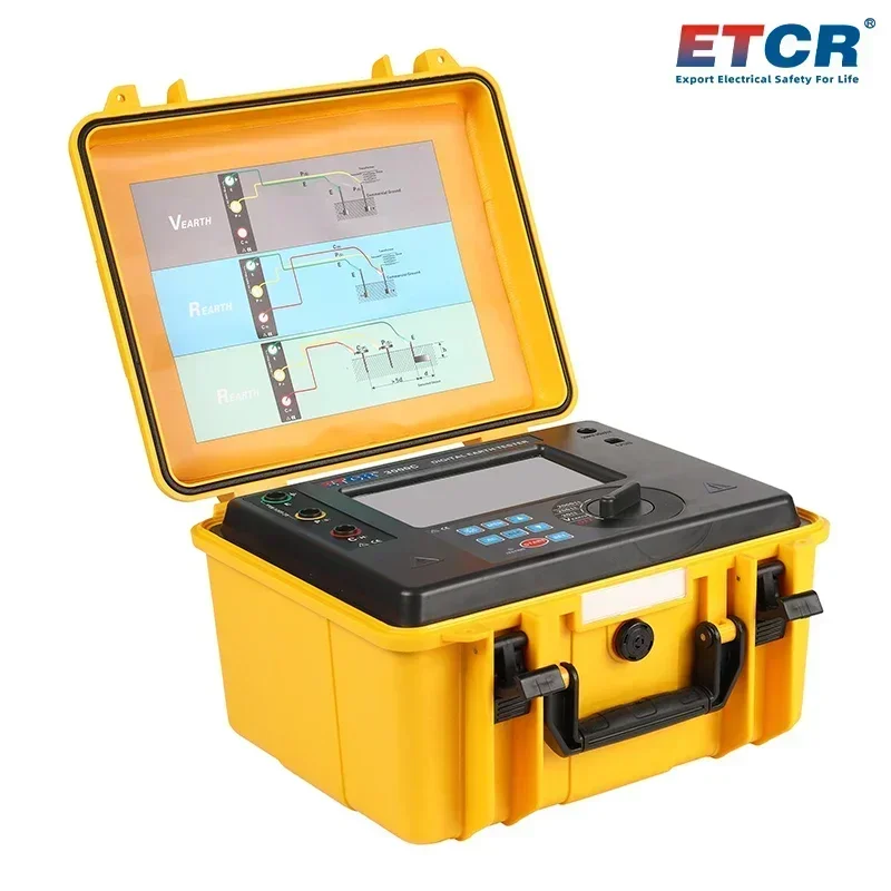 ETCR3000C Adopt Waterproof Protective Case, Waterproof and Anti-collision Digital Earth Resistance Meter