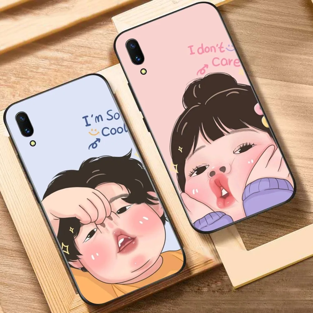 

Funny Boy Cute Girl Couple Phone Case For Huawei Y9 6 7 5 Prime Enjoy 7s 7 8 plus 7a 9e 9plus 8E Lite Psmart Shell