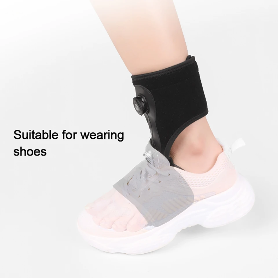1 Piece Knob Adjustable Ankle Drop Foot Orthosis Steel Wire Support Silicone Anti Slip Ankle Brace For Daily Walking Shoes