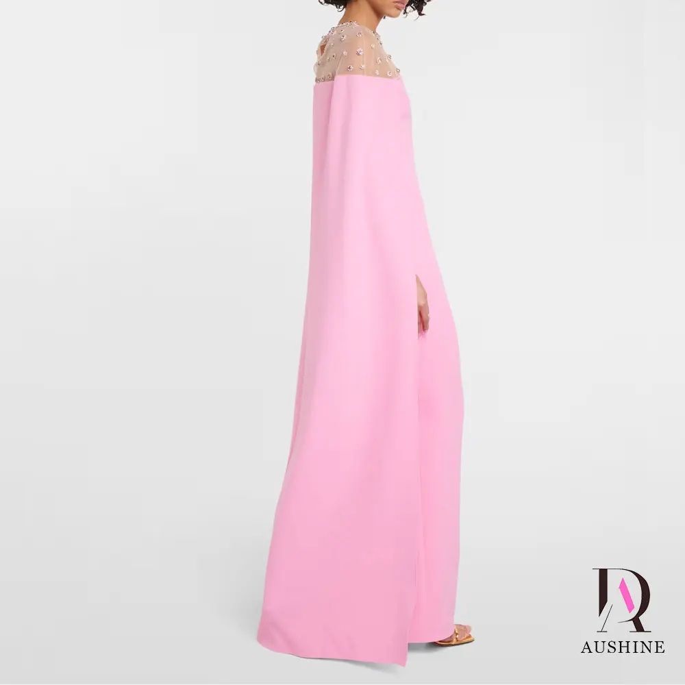 Aushine-vestido de noche de cumpleaños para mujer, traje de lujo hasta el tobillo, sin mangas, elegante, para fiesta de boda, árabe, 2024