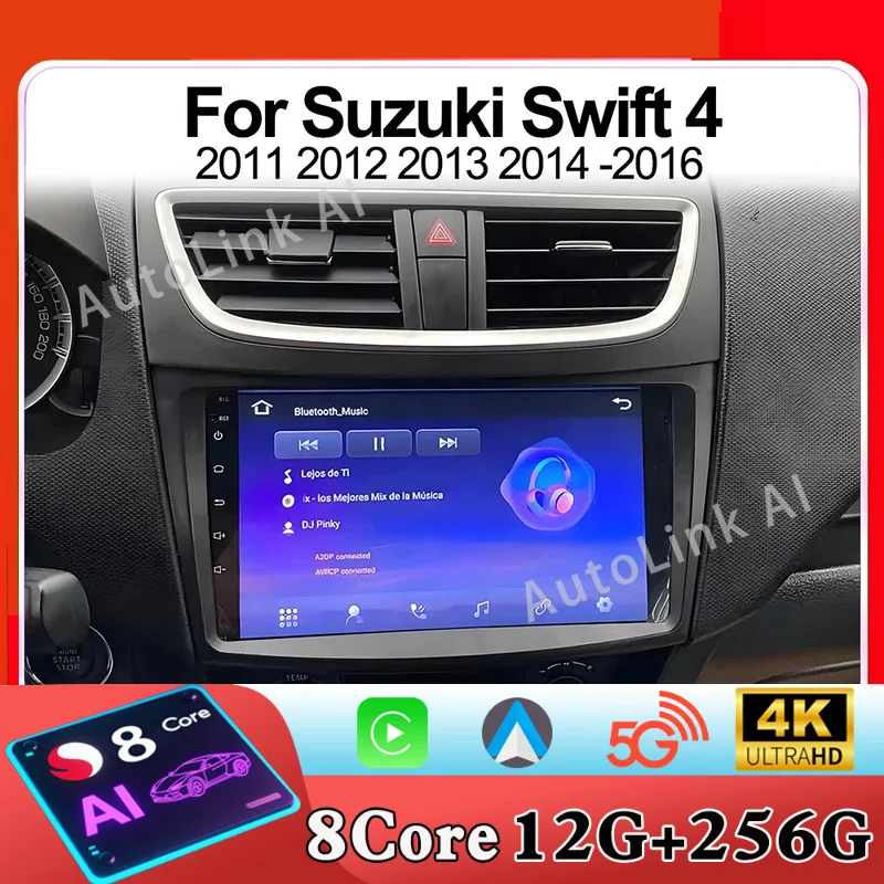Android 15 Wireless Carplay For Suzuki Swift 4 2011 2012 2013 2014 -2016 Car Stereo Radio Multimedia Player GPS NO 2 DIN DVD