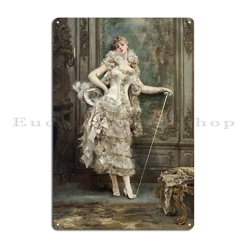 Frou Frou Georges Jules Victor Clairin 1910 Aesthetic Fashion Art Metal Sign Cave Cinema Create Party Club Tin Sign Poster