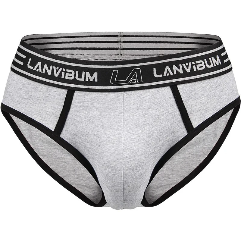 Men's Bulge Briefs Cotton Breathable Comfortable Youth Low Waist U Pouch Sexy Contrast Trim Underwear Comfort Sports Underpants