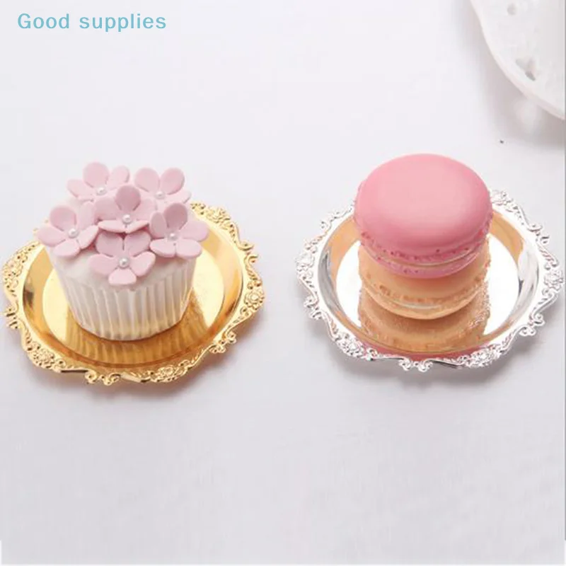Glänzend silberfarbener goldener Tablett-Teller aus Eisen – dekorative Aufbewahrung, Party-Buffet, Obst, Kuchen, Dessert, Kleinigkeiten, dekoratives Küchenzubehör