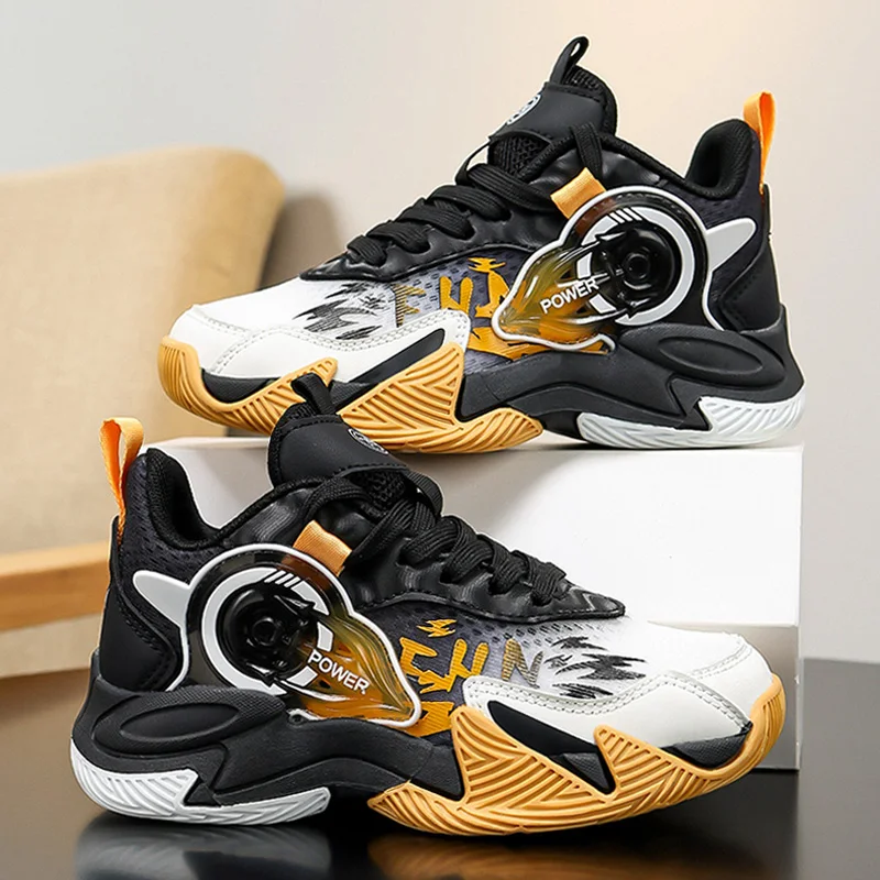 Fashion Boys Basketball Shoes Children Sneaker Spring New Designer Luxury Kids School Running Tennis Shoes for Boy 4 To 8 Years