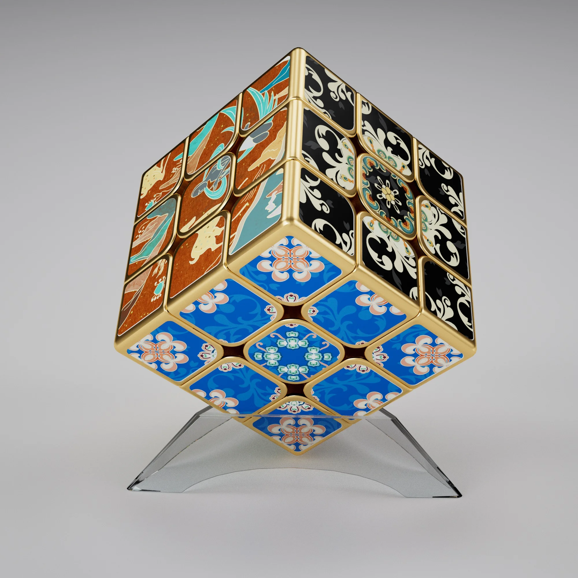 황금 Mogao Grottoes 3X3 큐브 중국 스타일 큐브 퍼즐 장난감 속도 큐브 전문 속도 큐브 퍼즐 장난감 어린이 선물
