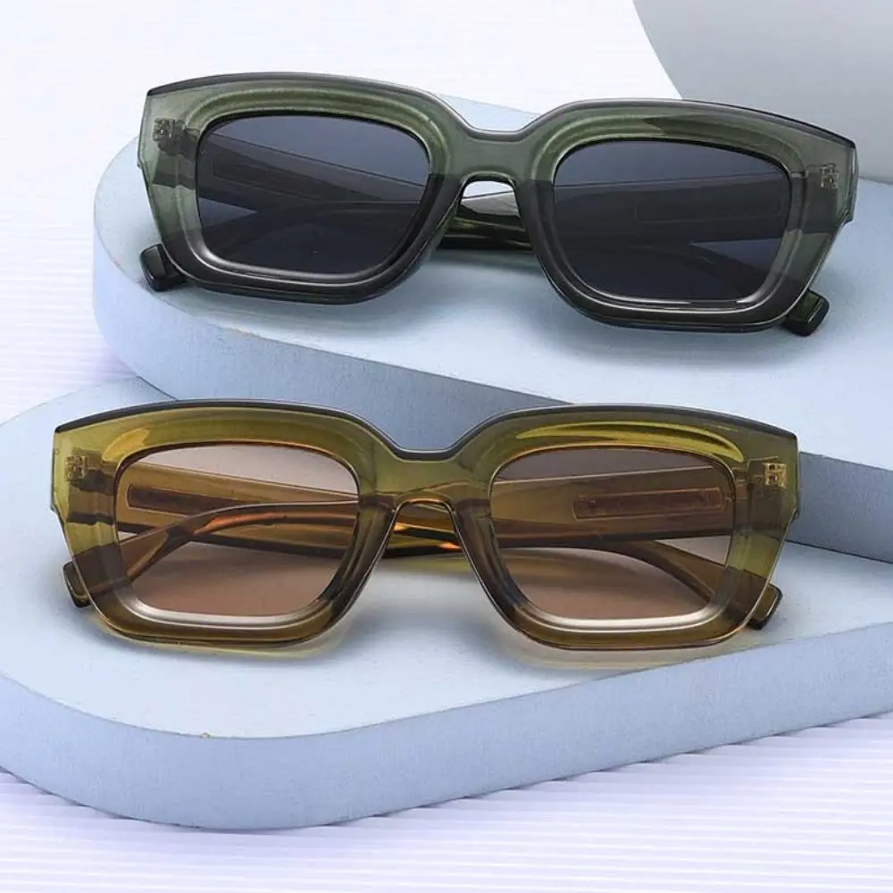 Retro Square Frame Sunglasses Fashion Sun Glasses UV400 Eyeglasses Traver Shades Glasses Sunscreen Sunglasses
